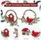 2pcs Small Christmas Wreath with Cardinal, 9-inch Mini Wreaths for Cabinets, Cabinet Wreaths for Kitchen Christmas, Wreaths for Windows (Cardinal)